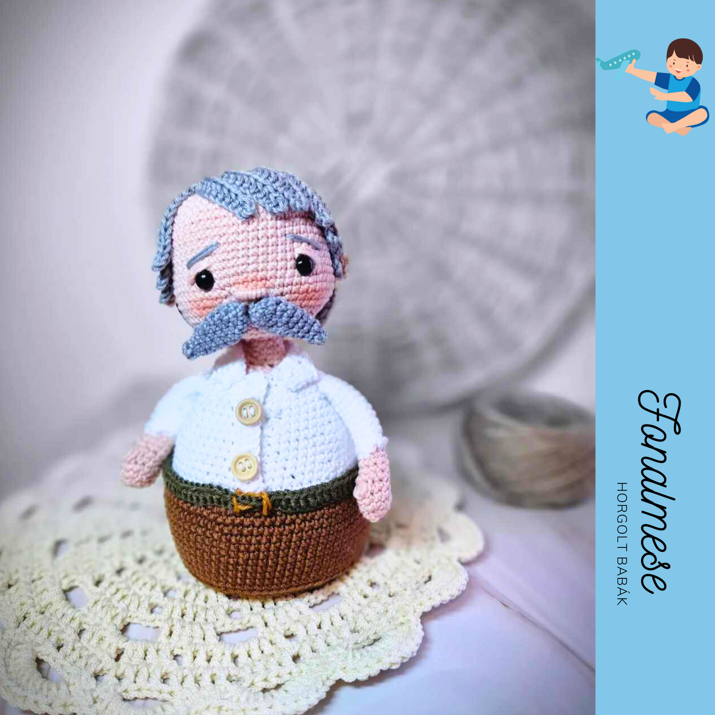 Kerek papa - horgolt baba