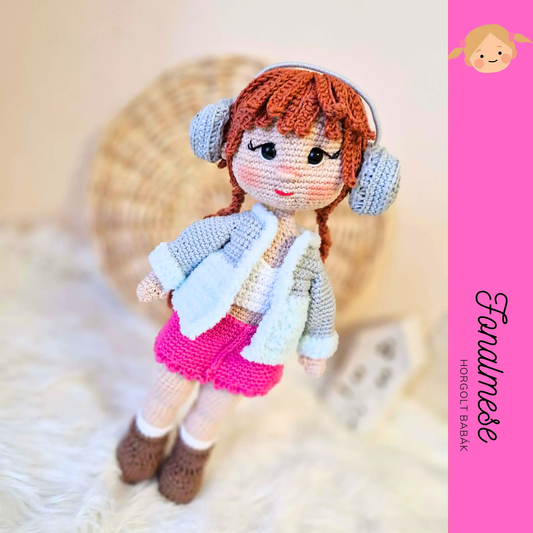 Horgolt téli kislány - horgolt baba