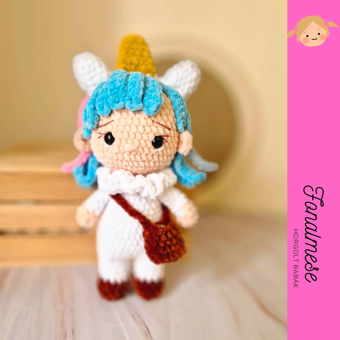 Zsenília unikornis baba - zsenília figura