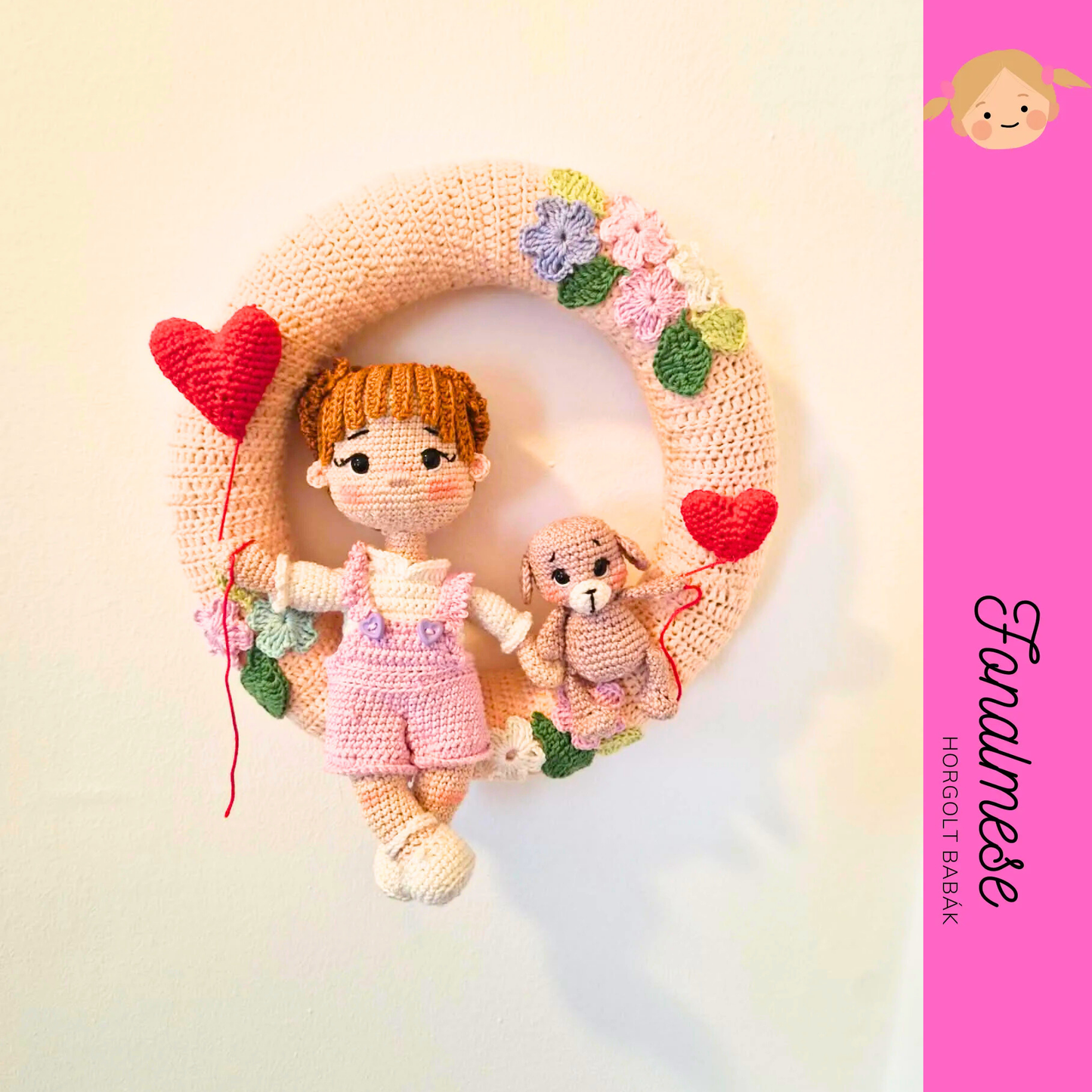 Babaszoba dekor - horgolt babák