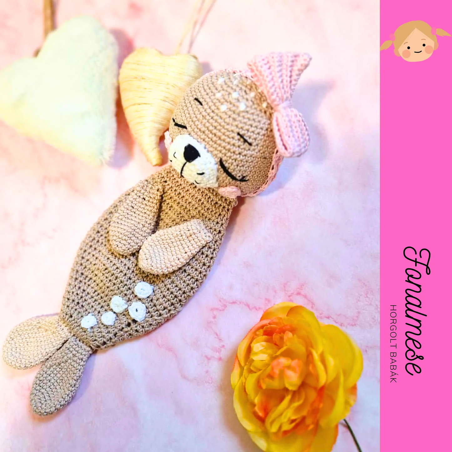 Fókás szundipajti - horgolt szundikendő