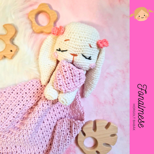 Nyuszis szundikendő - horgolt baba minta