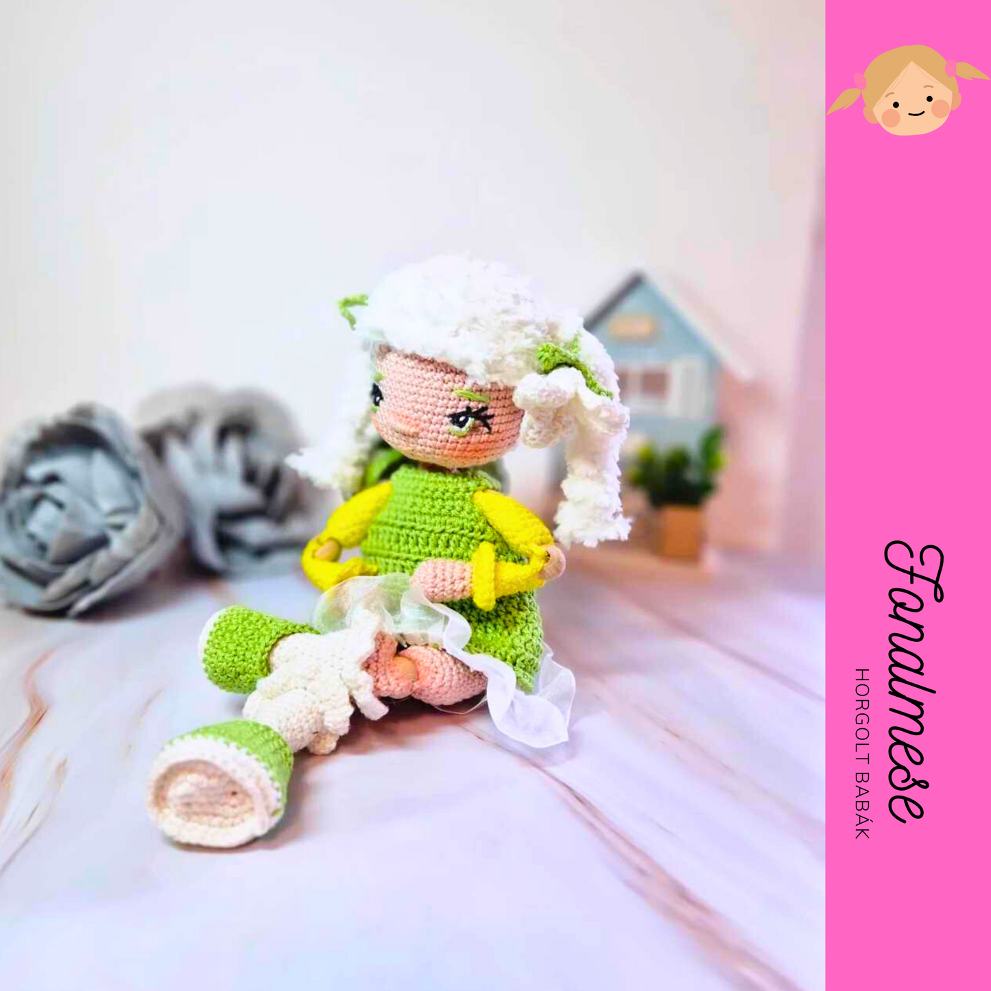 Hóvirág baba - horgolt baba