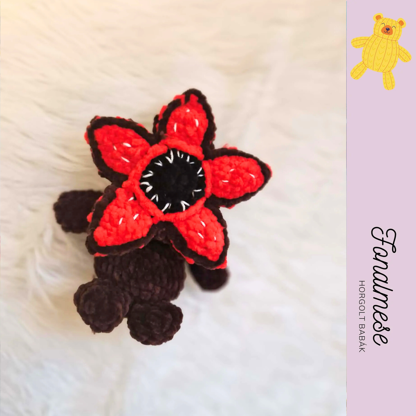 Virágfejü szörnyecske - zsenília figura