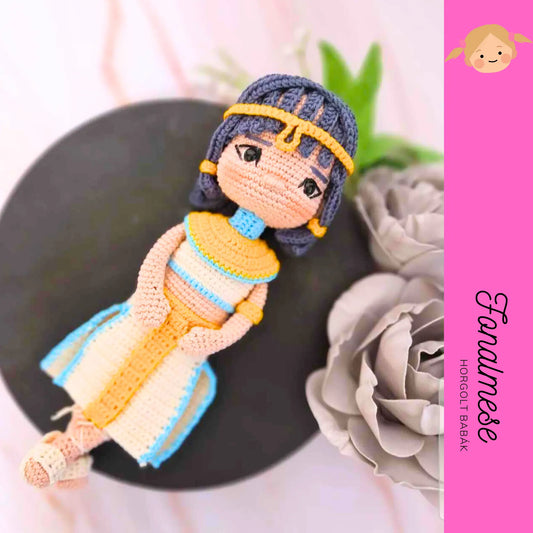 Egyiptomi hercegnő baba - horgolt baba