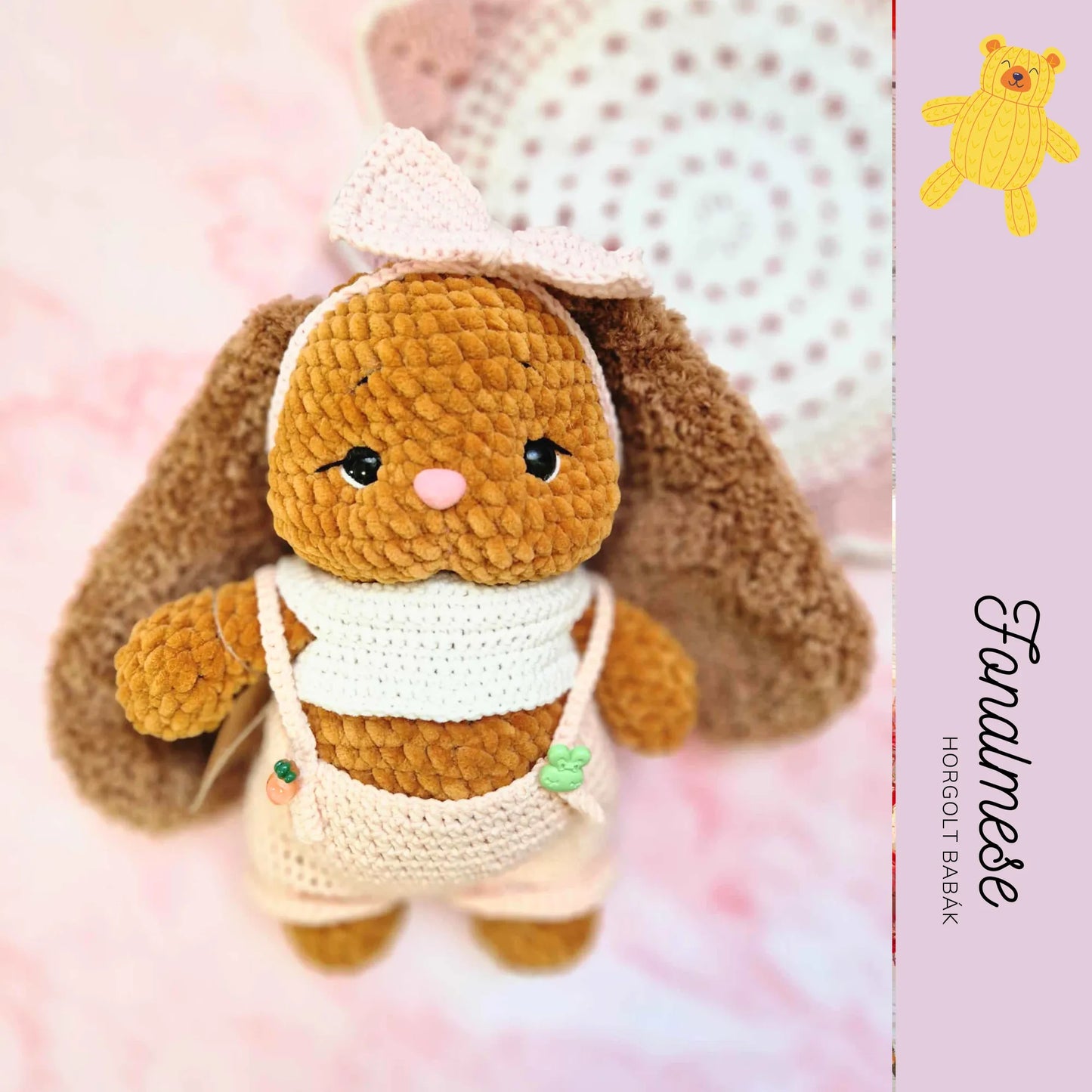 Hosszú fülű nyuszi - zsenilia figura