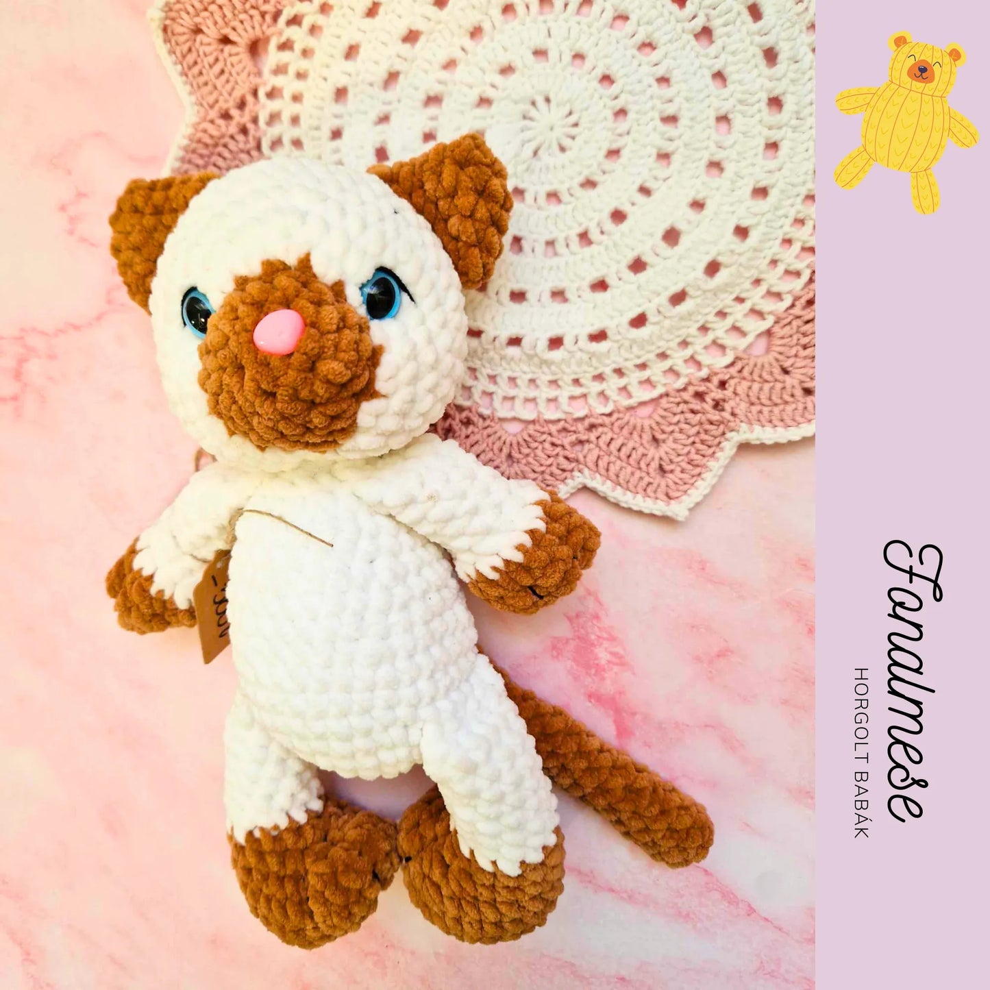 Fehér cica - zsenilia figura