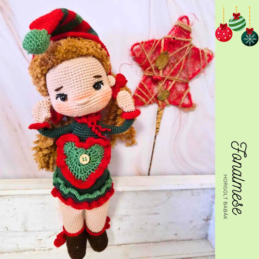 Karácsonyi lány - horgolt baba minta pdf magyar és angol nyelven
