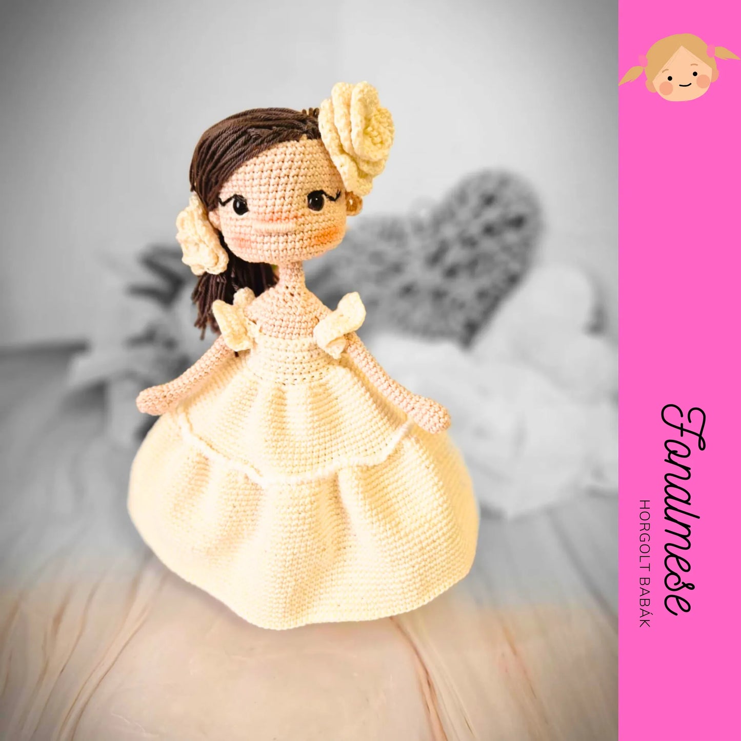 Menyasszony baba - horgolt baba