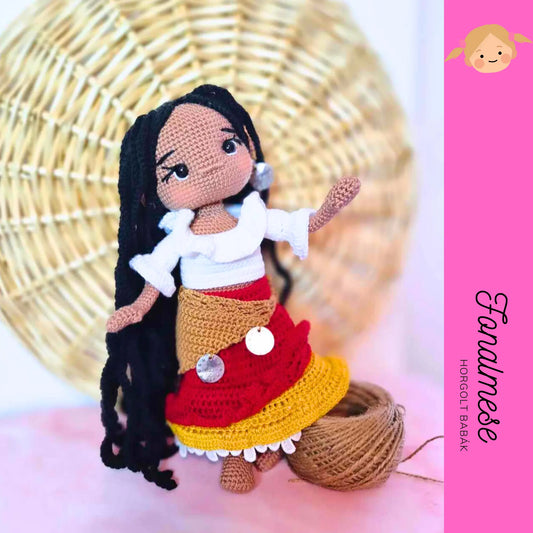 Roma lány - horgolt baba minta pdf magyar és angol nyelven