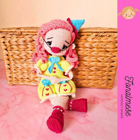 Rózi, a bohóc lány - Horgolt baba minta pdf magyar és angol nyelven