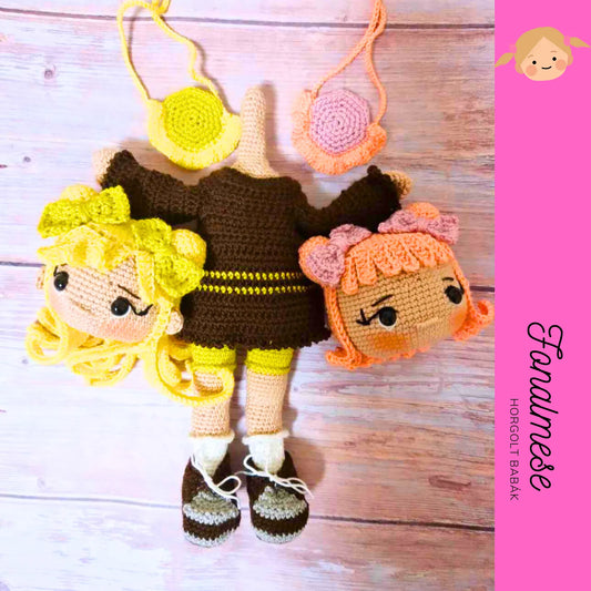 Szivárványka a cserélhető fejű baba - horgolt baba minta pdf