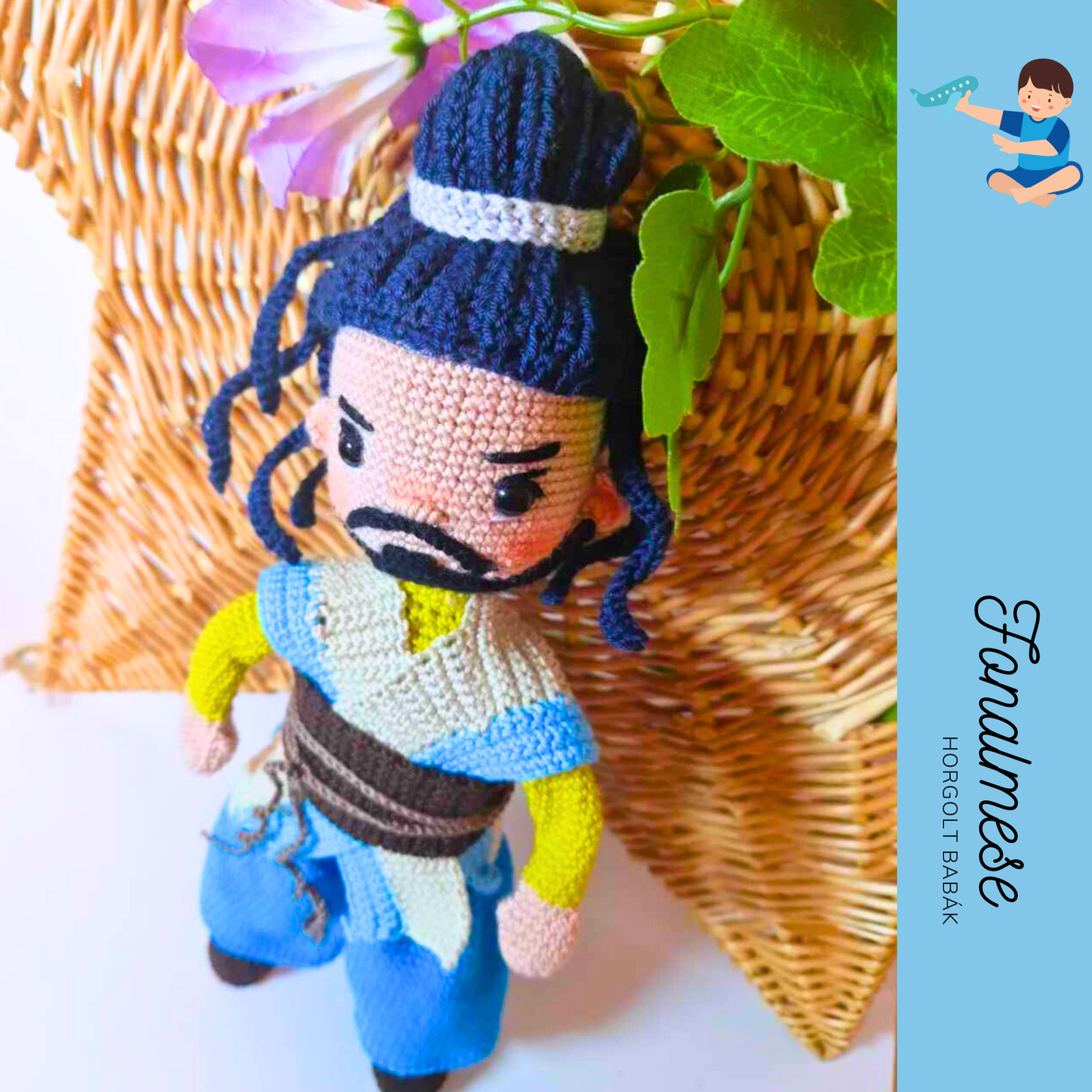 Takhesi szamuráj - horgolt baba