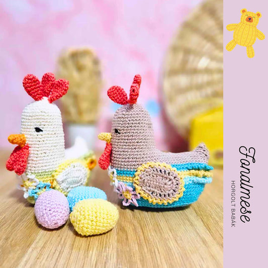 Tyúk Ica - horgolt állatos minta pdf magyar és angol nyelven