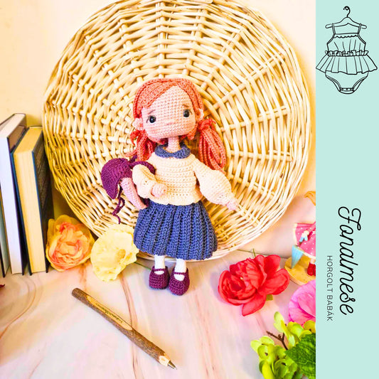 Zizi iskolás szett - horgolt babaruha minta pdf magyar és angol nyelven