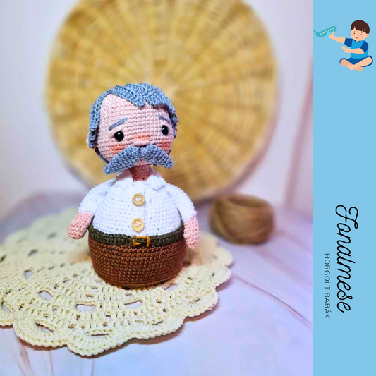 Kerek papa - horgolt baba