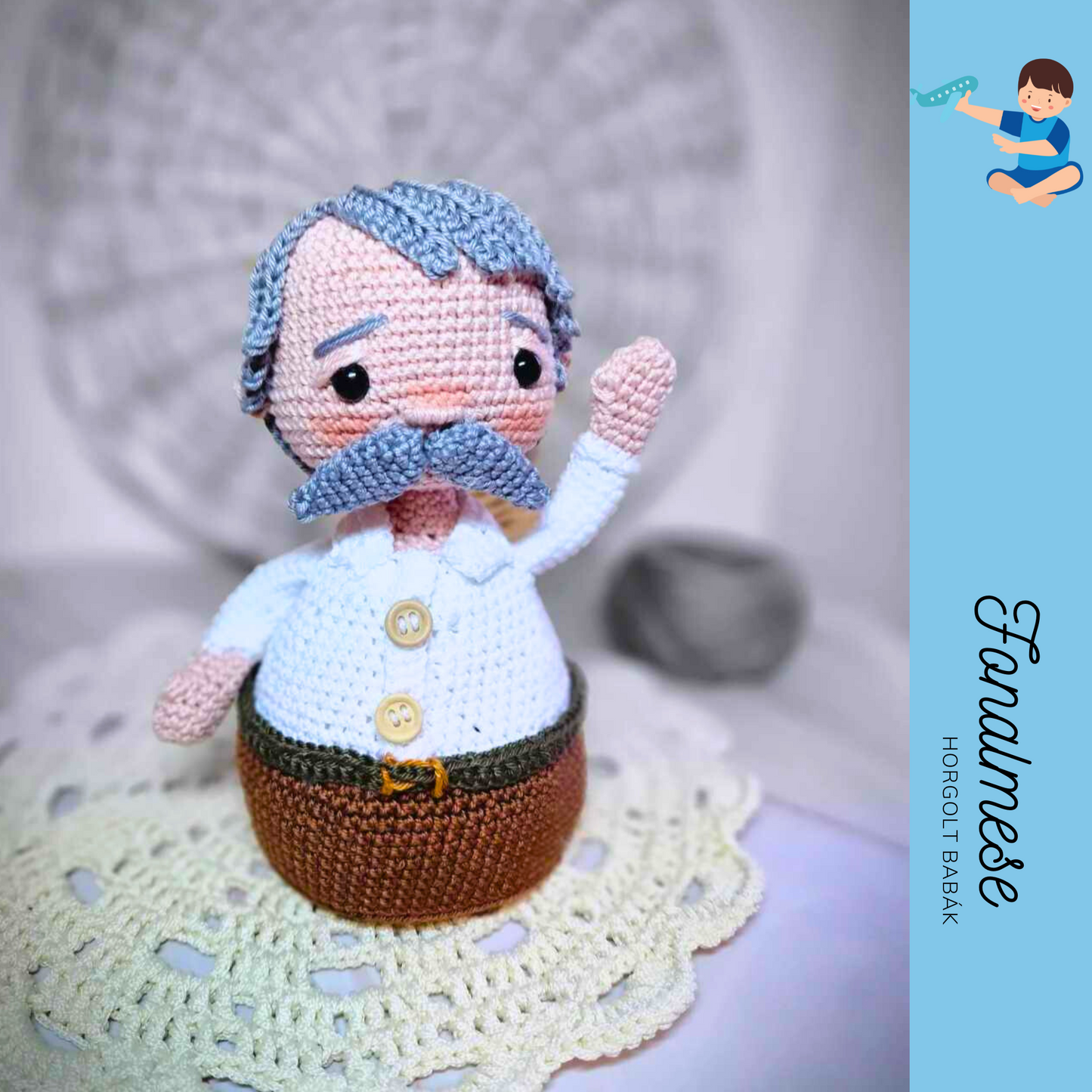 Kerek papa - horgolt baba