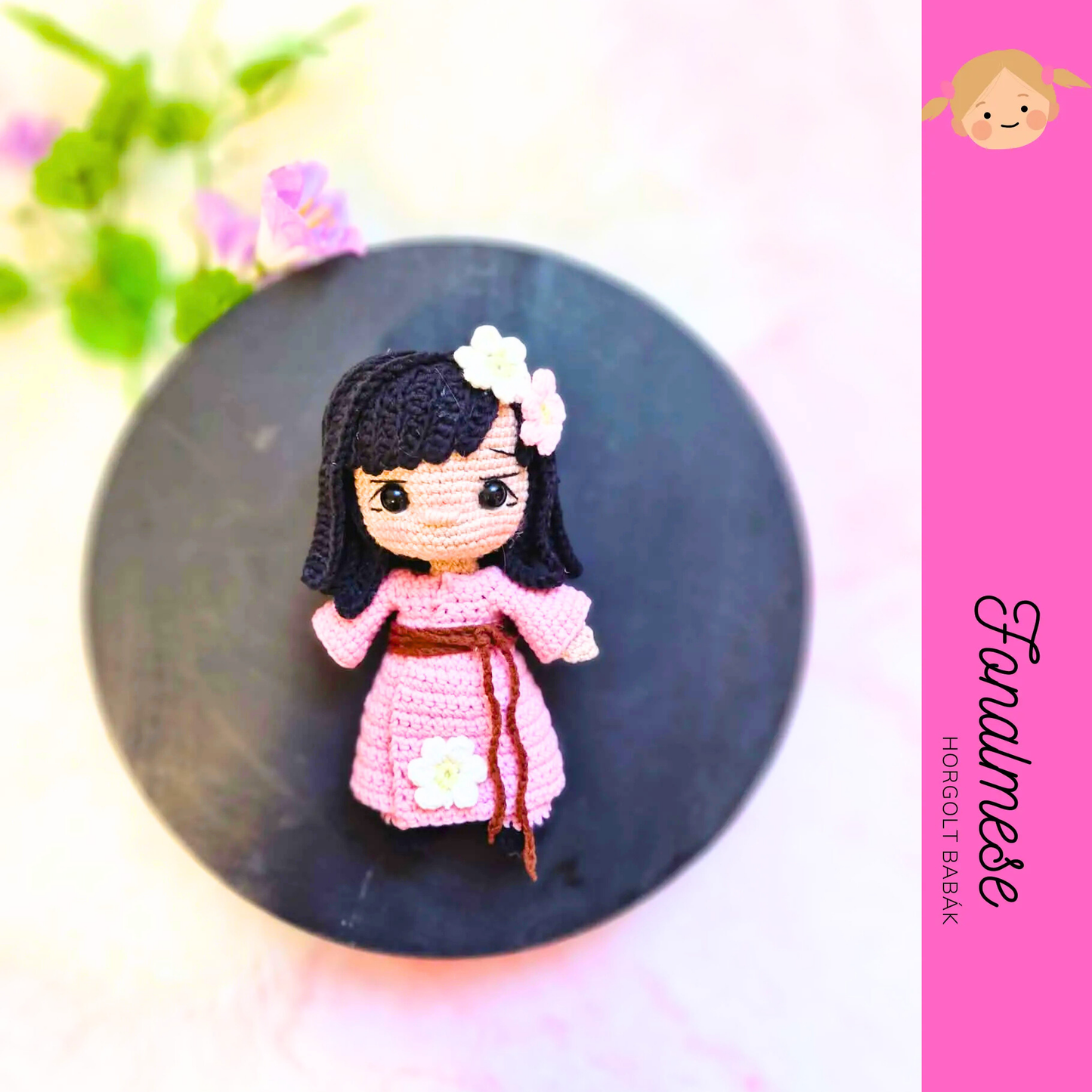 Mini gésa baba - horgolt baba