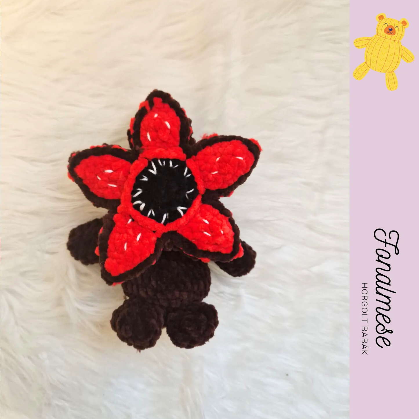 Virágfejü szörnyecske - zsenília figura