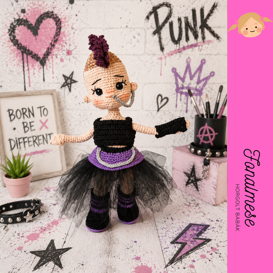 Punk lány - horgolt baba minta pdf