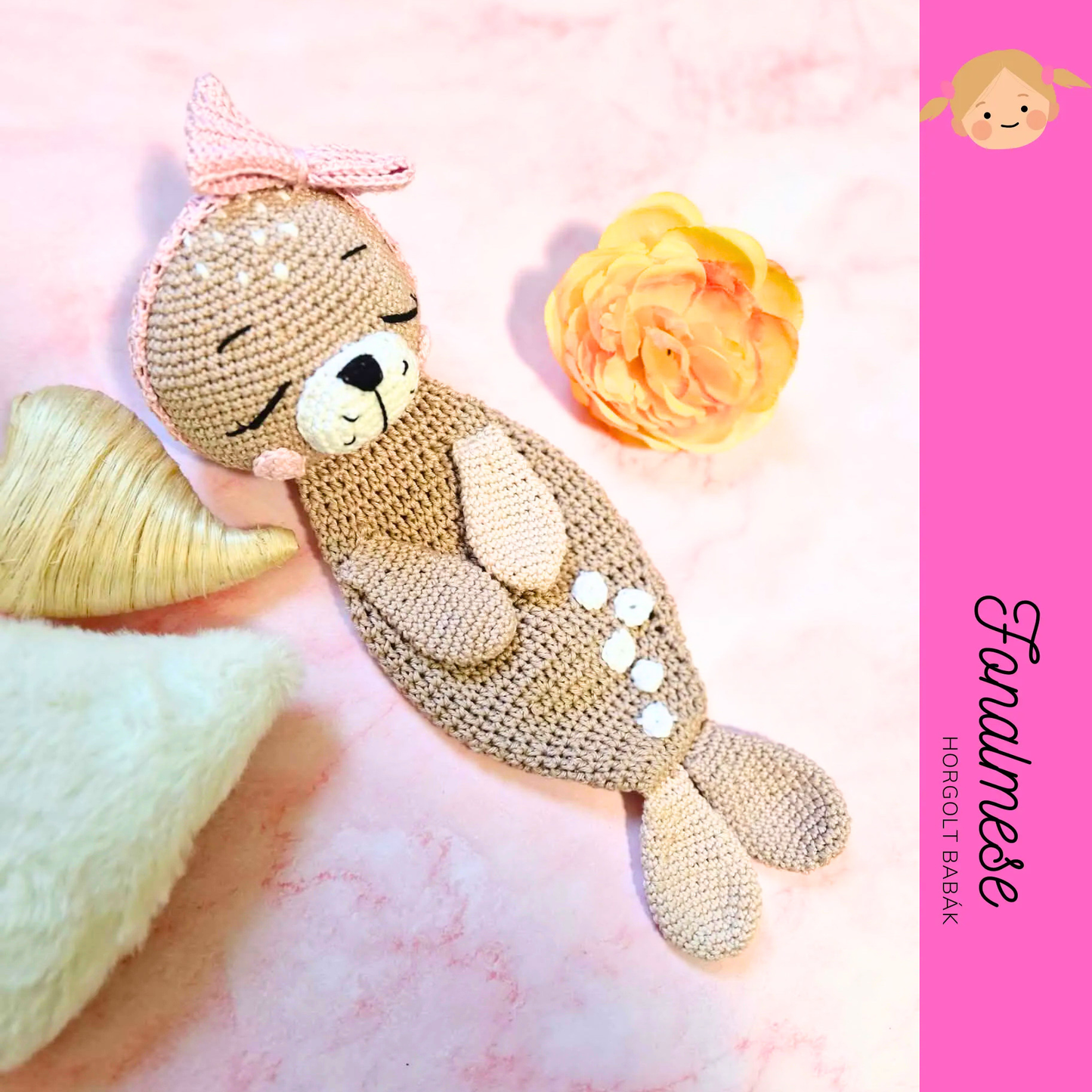 Fókás szundipajti - horgolt szundikendő