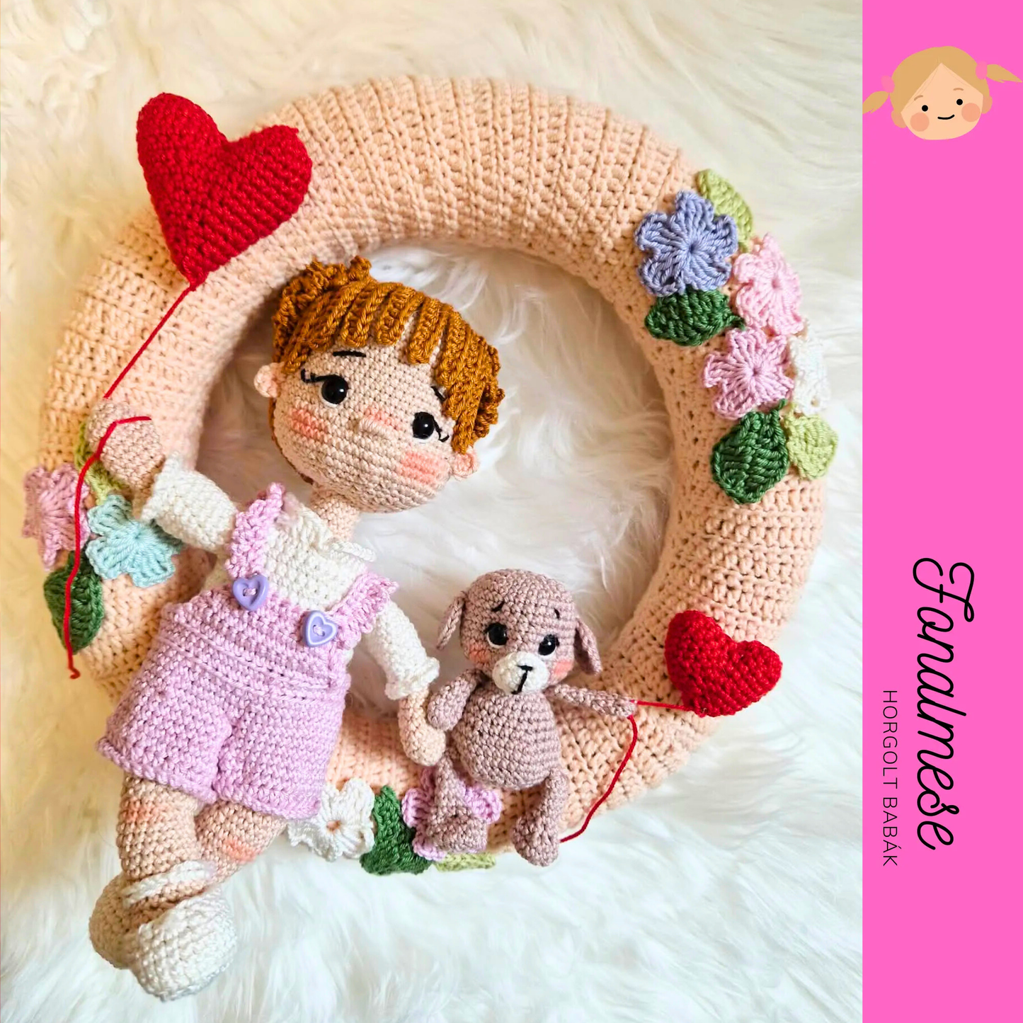 Babaszoba dekor - horgolt babák