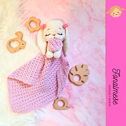 Nyuszis szundikendő - horgolt baba minta