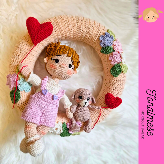 Babaszoba dekor - horgolt babák