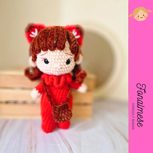 Zsenília róka baba - zsenília figura