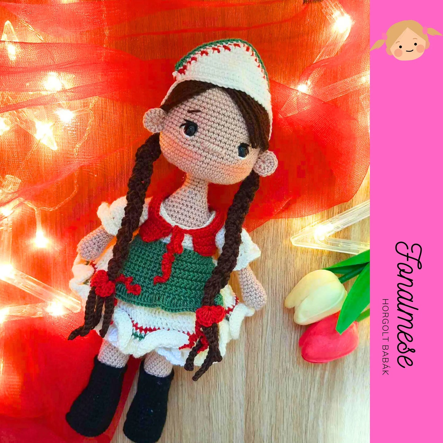 Marika a magyar lány - horgolt baba minta pdf magyar és angol nyelven