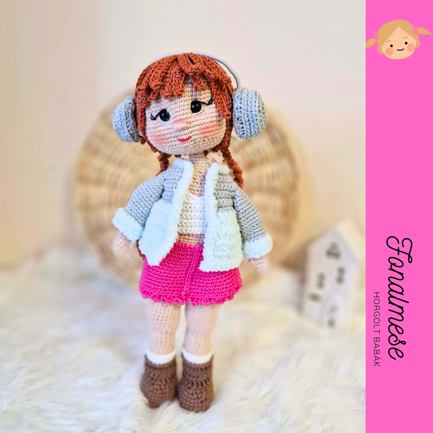 Horgolt téli kislány - horgolt baba