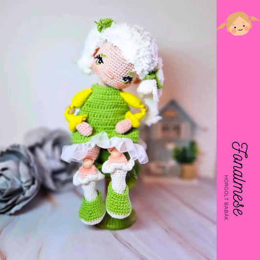 Hóvirág baba - horgolt baba