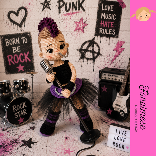 Punk lány - horgolt baba minta pdf