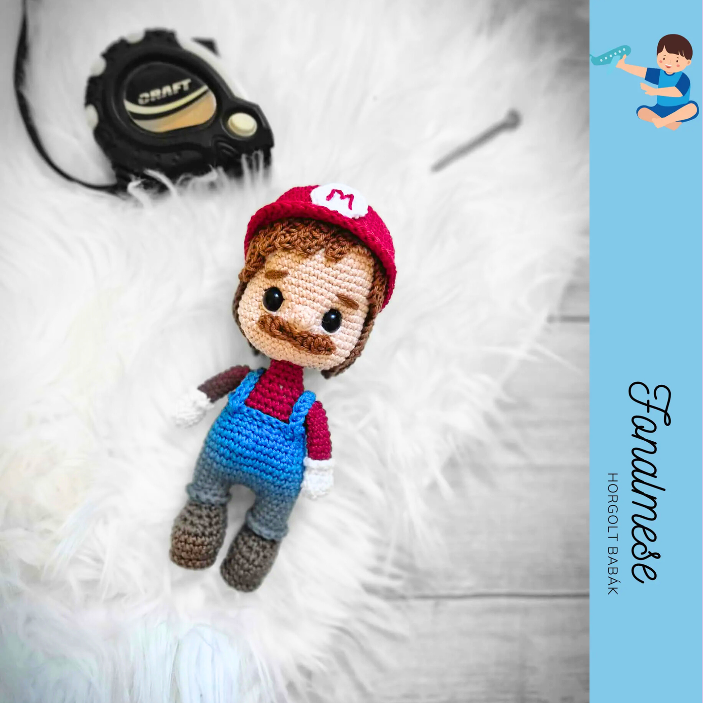 Mini szerelő - horgolt baba