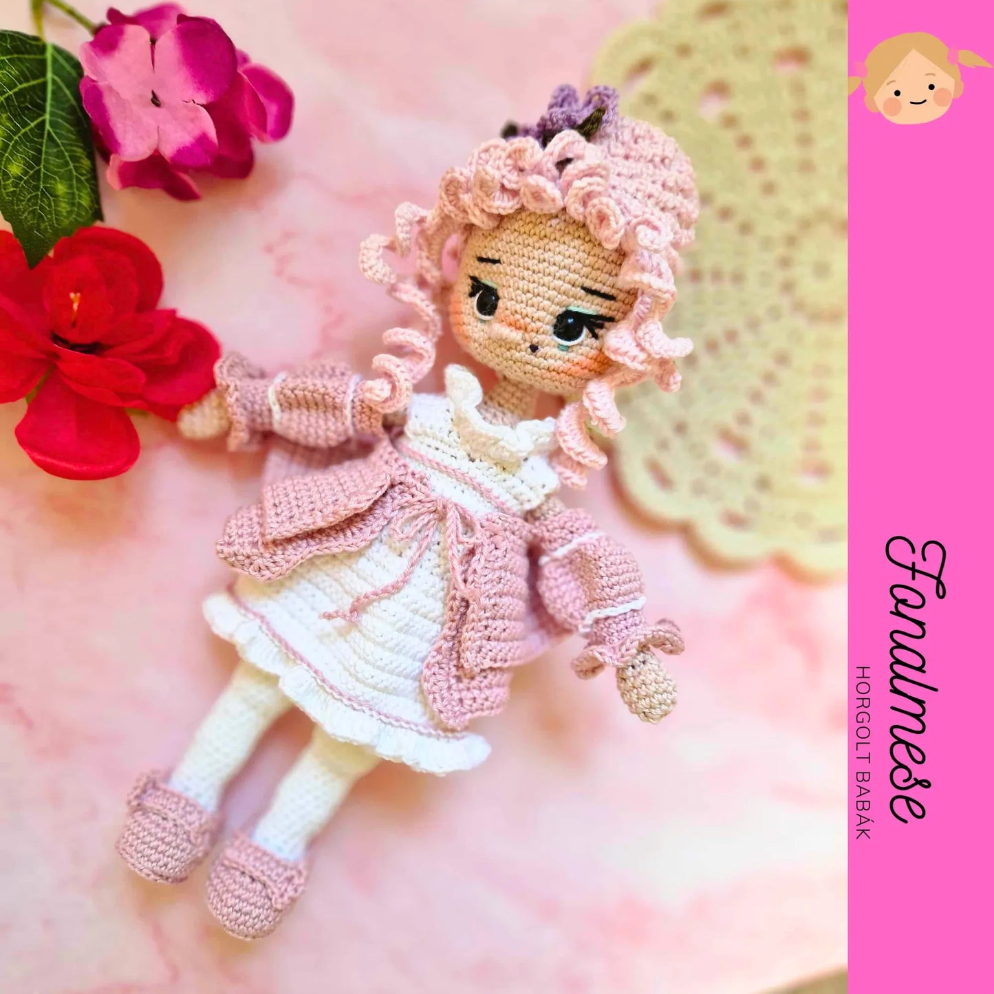 Barokk baba - horgolt baba