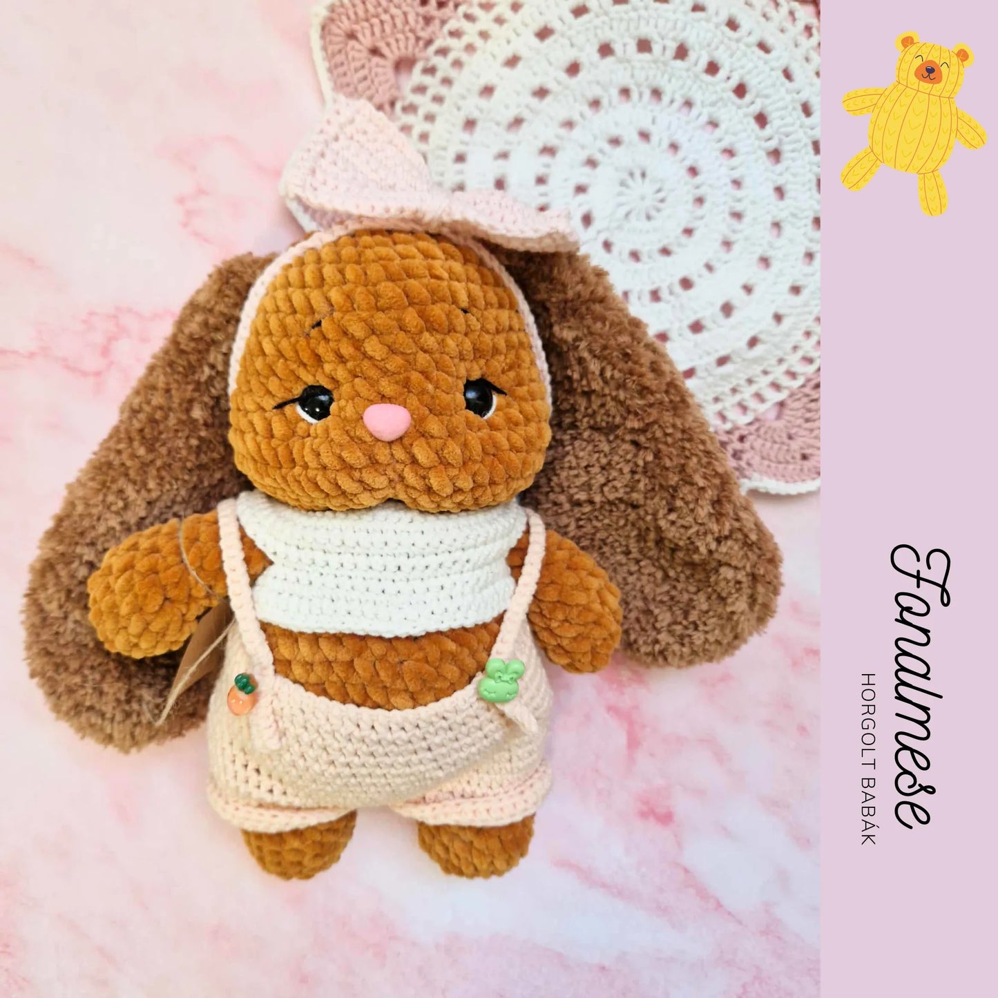 Hosszú fülű nyuszi - zsenilia figura