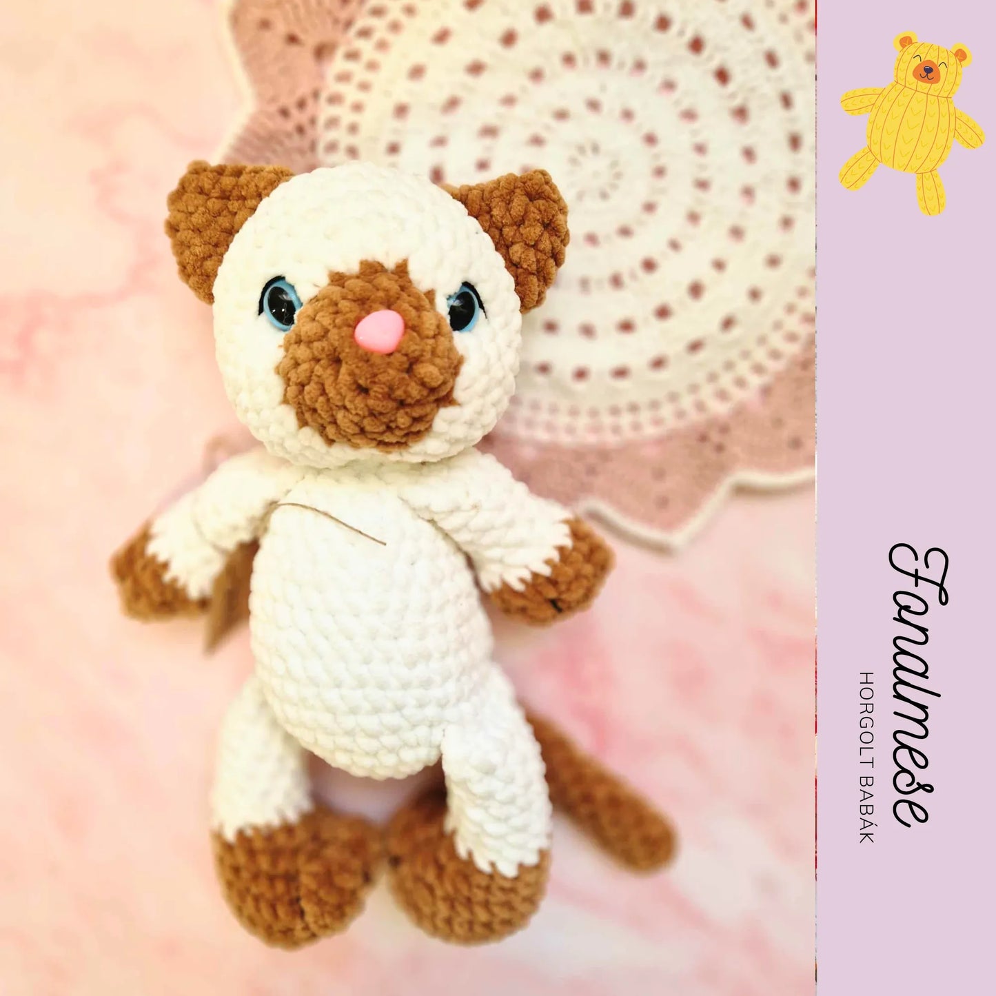 Fehér cica - zsenilia figura