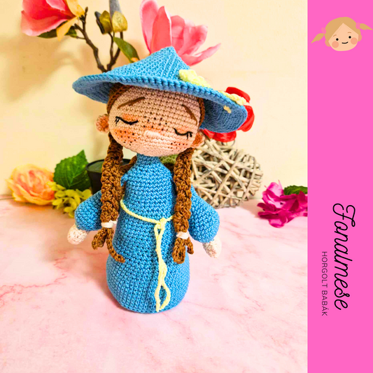 Kohan a rizs szedő lány - horgolt baba