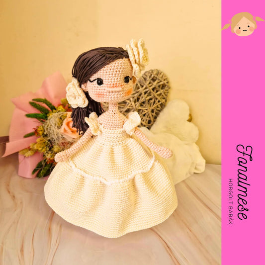 Menyasszony baba - horgolt baba