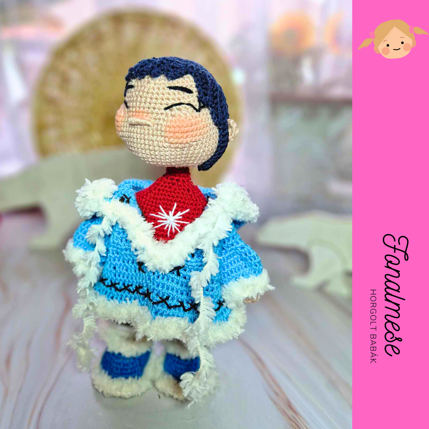Nukka az eszkimó lány - horgolt baba