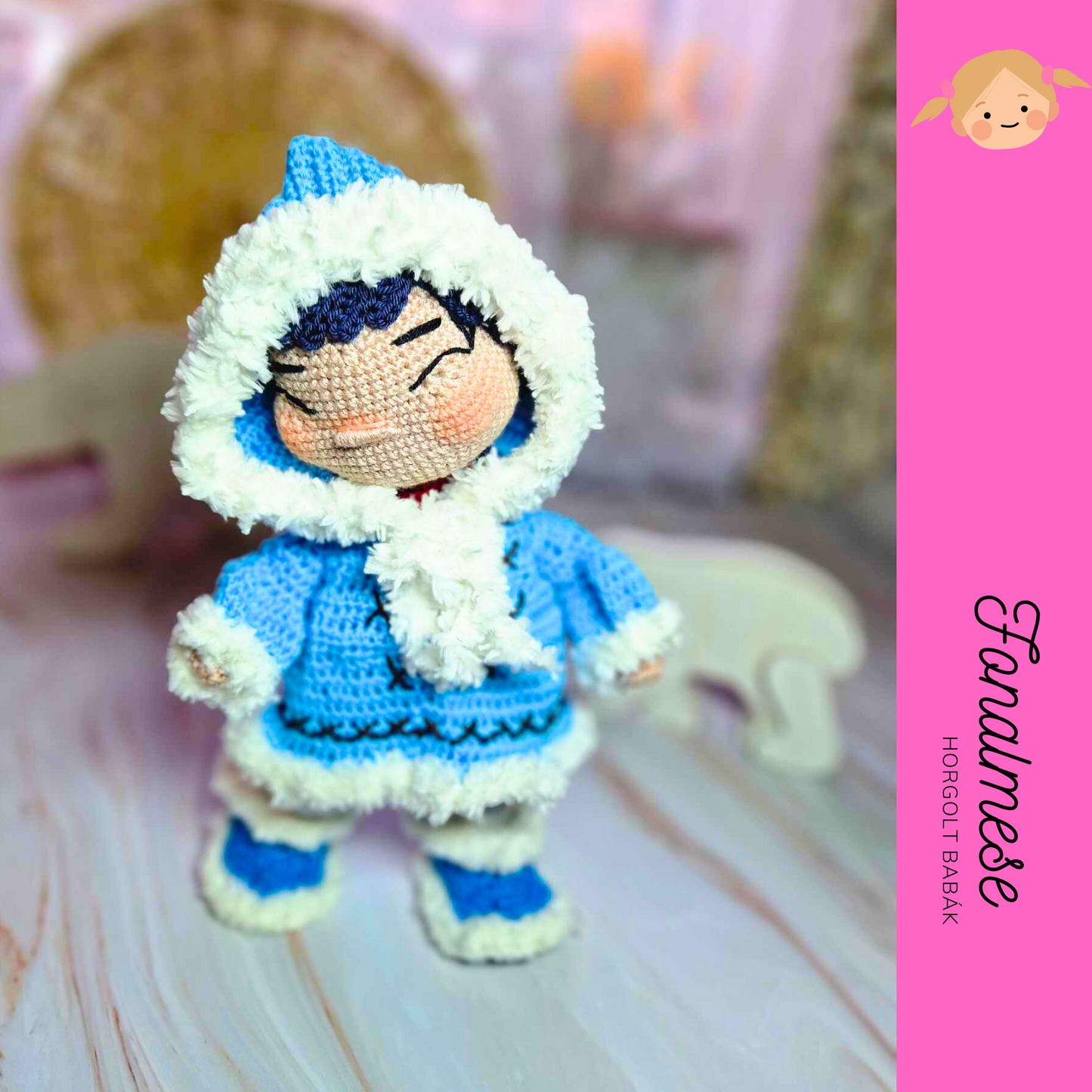 Nukka az eszkimó lány - horgolt baba